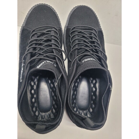 Karl Lagerfeld Paris Black Suede Leather Mesh Men\'s 13 M Sneakers Shoes Low Top main image 12